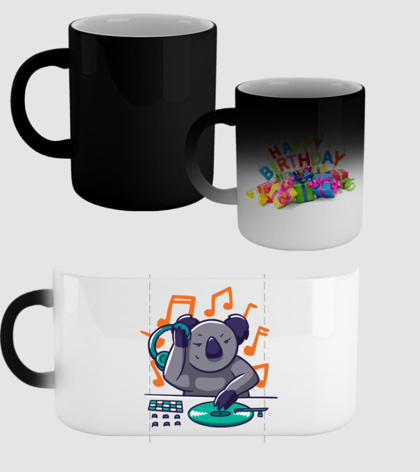 Koala DJ model negru pe tricou