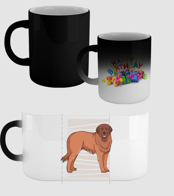 Câine ciobănesc Leonberg model negru pe tricou