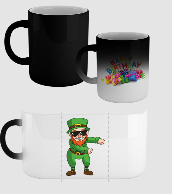 Leprechaun Floss DAB model negru pe tricou