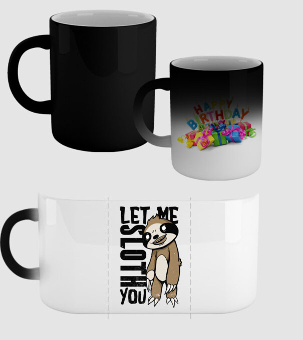 Let me Sloth You Leneș model negru pe tricou