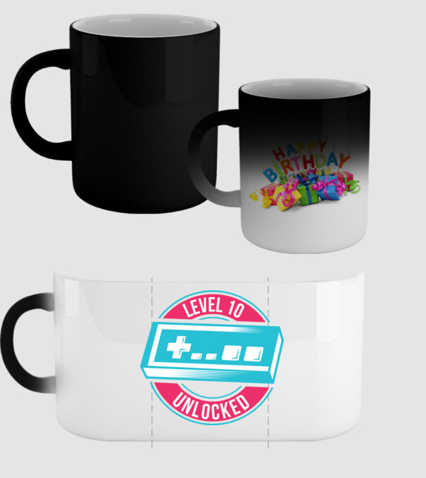 Level 10 Unlocked 10th Birthday model negru pe tricou