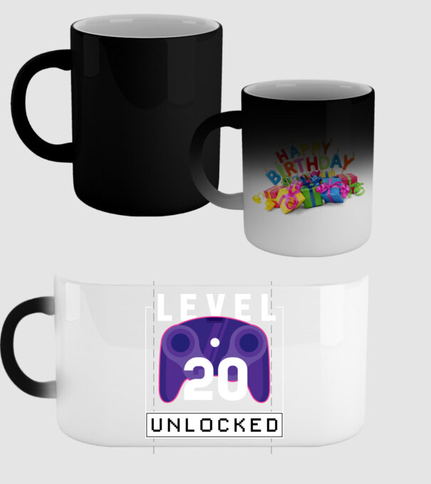Level 20 Unlocked Gamer Birthday model negru pe tricou