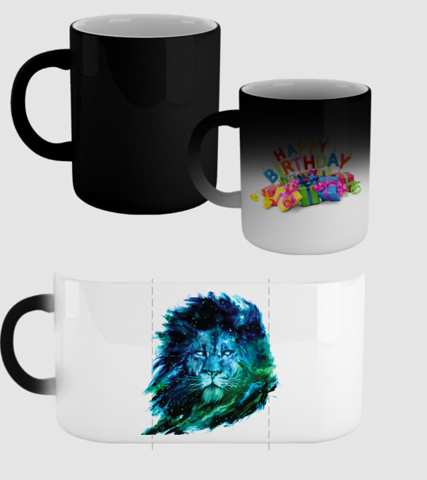 lion color splash model negru pe tricou