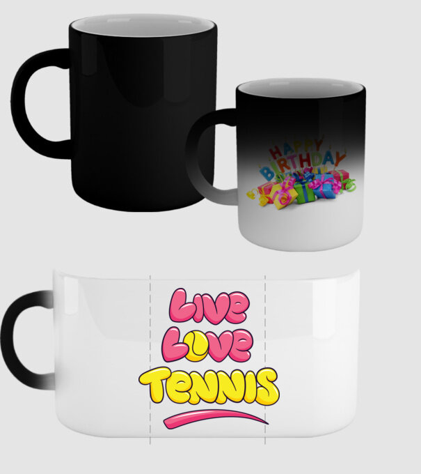 Live Love Tennis model negru pe tricou