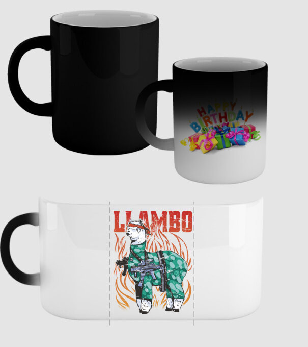 Llambo Lama model negru pe tricou