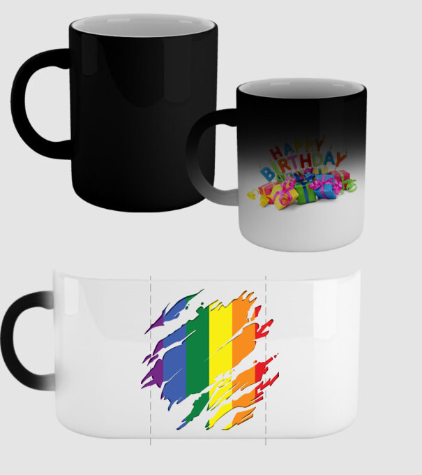 Steag LGBTQ model negru pe tricou