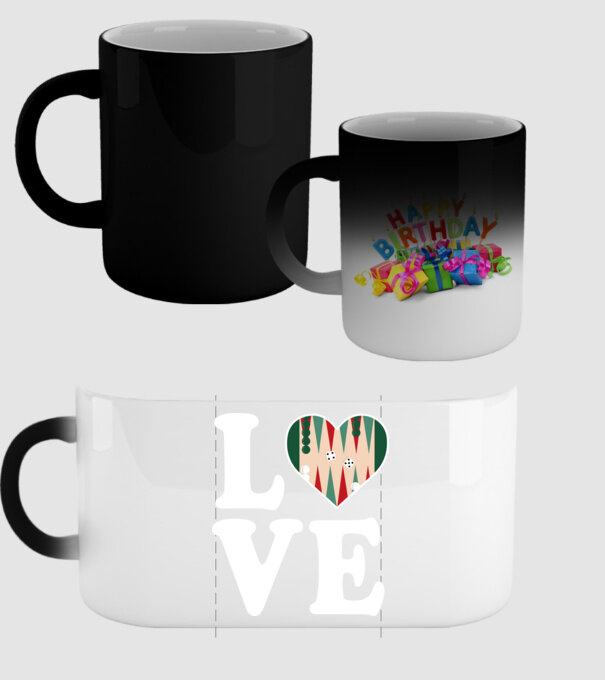 Love Backgammon model negru pe tricou
