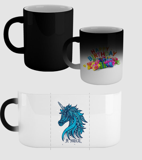 Unicorn magic model negru pe tricou