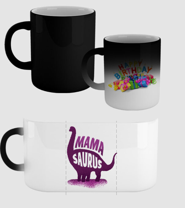 Mamasaurus model negru pe tricou
