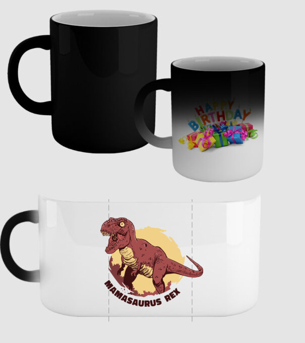 mamasaurus rex model negru pe tricou