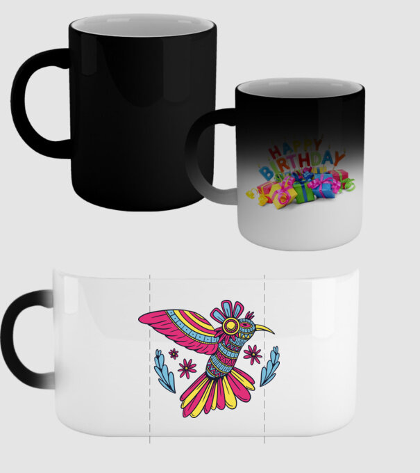 Mandala Colibri model negru pe tricou