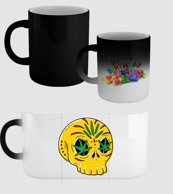 Marijuana Craniu model negru pe tricou