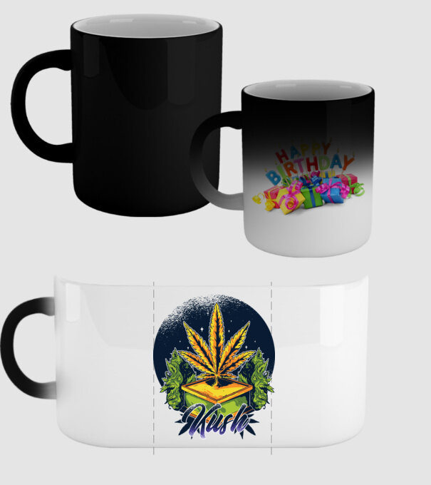 Marijuana Kush model negru pe tricou