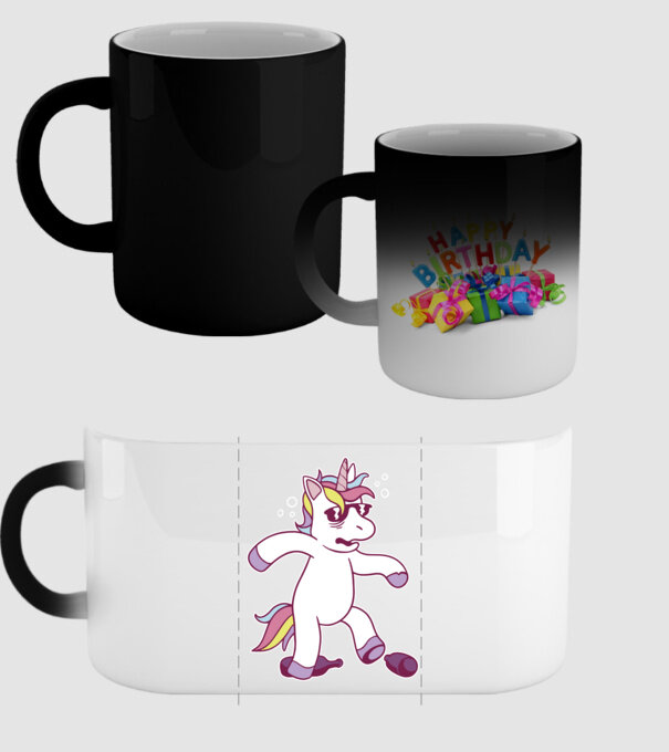 Mahmureală unicorn model negru pe tricou