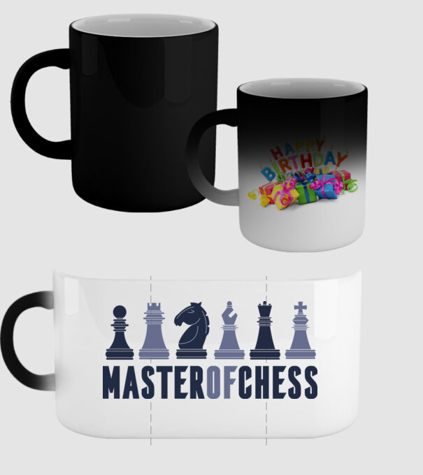 Master of Chess model negru pe tricou