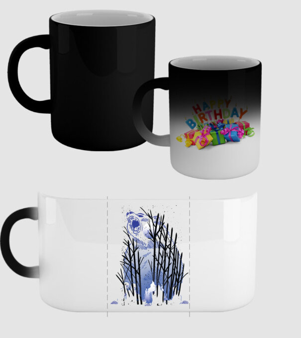 Urs în pădure noaptea model negru pe tricou