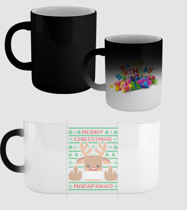 Merry Christmas Madafakas model negru pe tricou