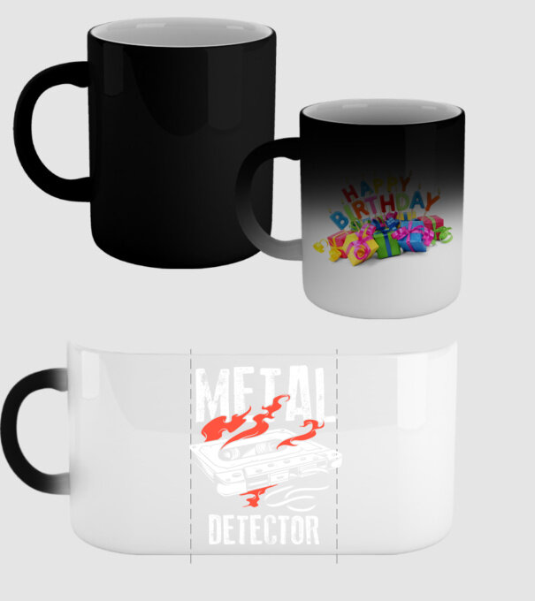 Detector de metale Casetă model negru pe tricou