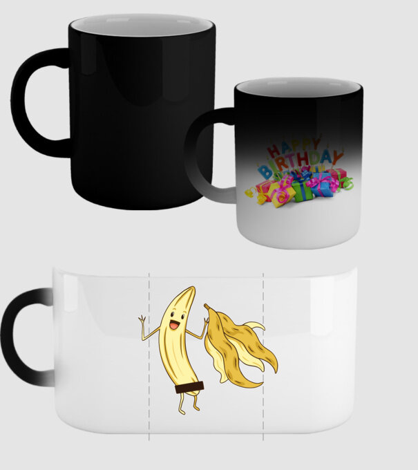Banană goală model negru pe tricou