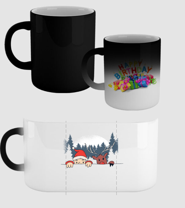 Moș Crăciun și Rudolf trag cu ochiul model negru pe tricou