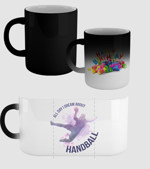 Visez la handbal în fiecare zi model negru pe tricou