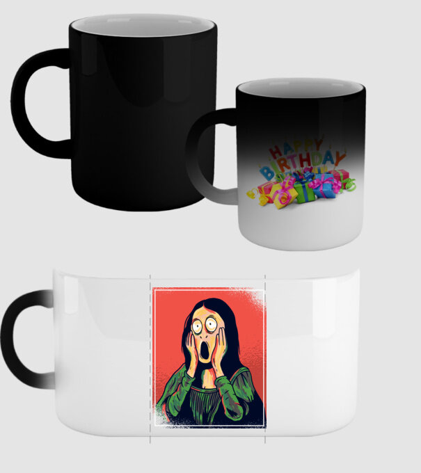 Mona Lisa țipăt model negru pe tricou