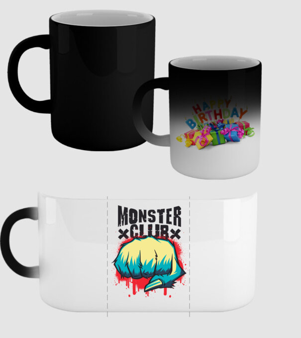 Monster Club model negru pe tricou