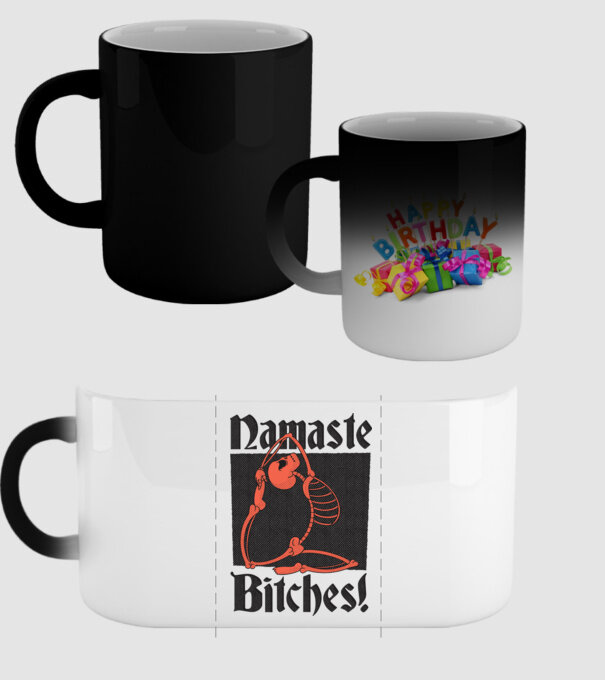 Namaste Bitches model negru pe tricou