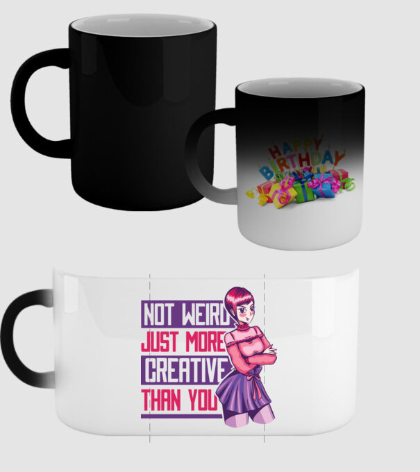 Not weird just more creative than you Anime model negru pe tricou