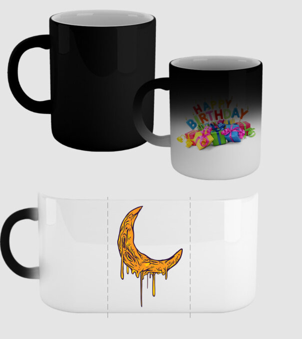 Luna topindu-se model negru pe tricou