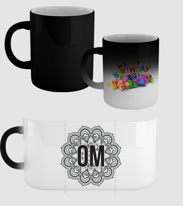 OM Mandala model negru pe tricou