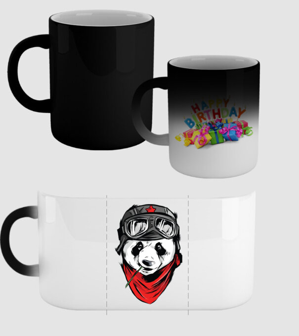 Panda Gerilla model negru pe tricou
