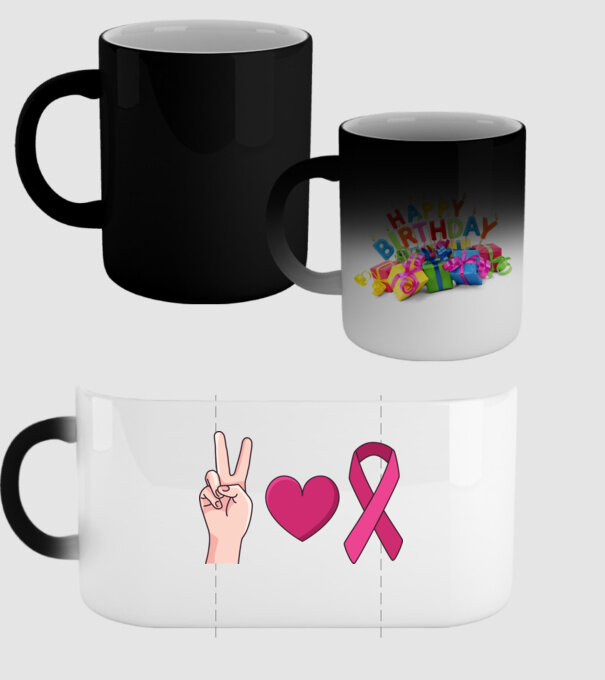 Peace Love lupta împotriva cancerului de sân model negru pe tricou