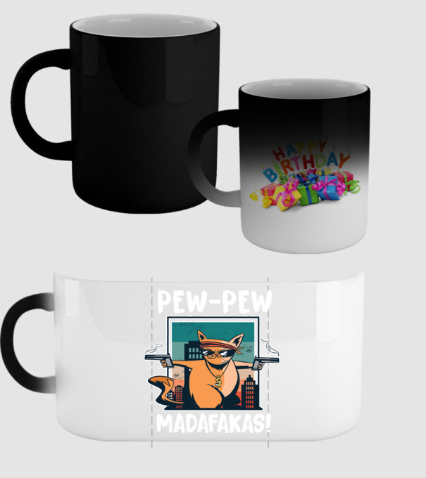 Pew Pew Pew Madafakas Pisică model negru pe tricou