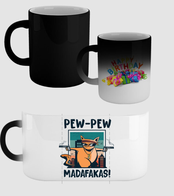Pew Pew Pew Madafakas Pisică dark model negru pe tricou