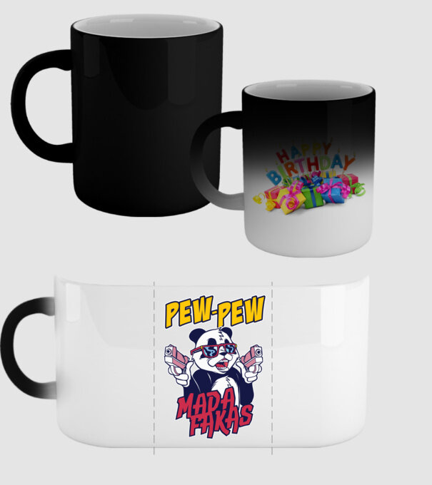 Pew Pew Pew Madafakas Panda model negru pe tricou