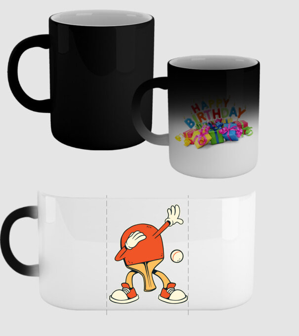 Ping Pong DAB model negru pe tricou