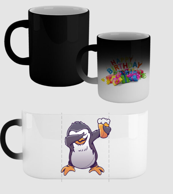 Pinguin cu Bere DAB model negru pe tricou