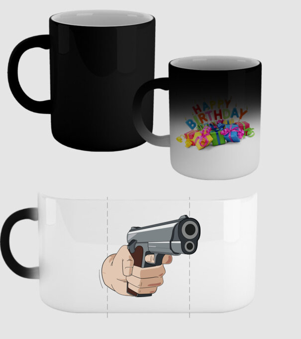 Pistol model negru pe tricou