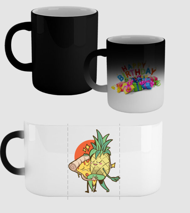 Pizza Ananas Dans model negru pe tricou