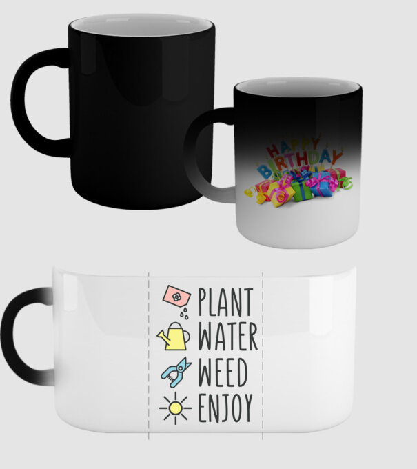 Plant Water Weed Enjoy model negru pe tricou