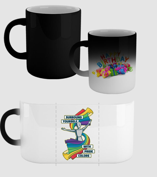 Pride cu curcubeu model negru pe tricou