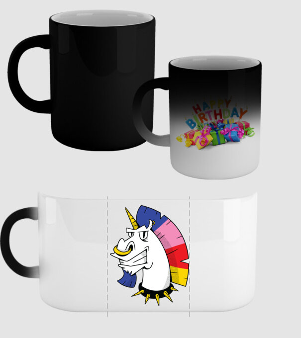 Punk unicorn model negru pe tricou