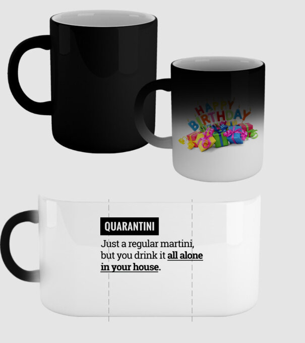 Quarantini - Martini model negru pe tricou