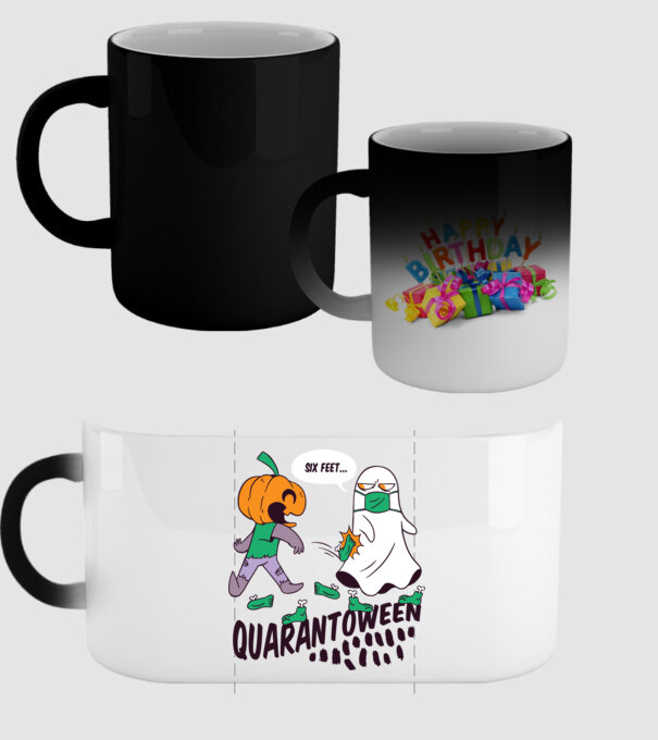 Quarantoween model negru pe tricou