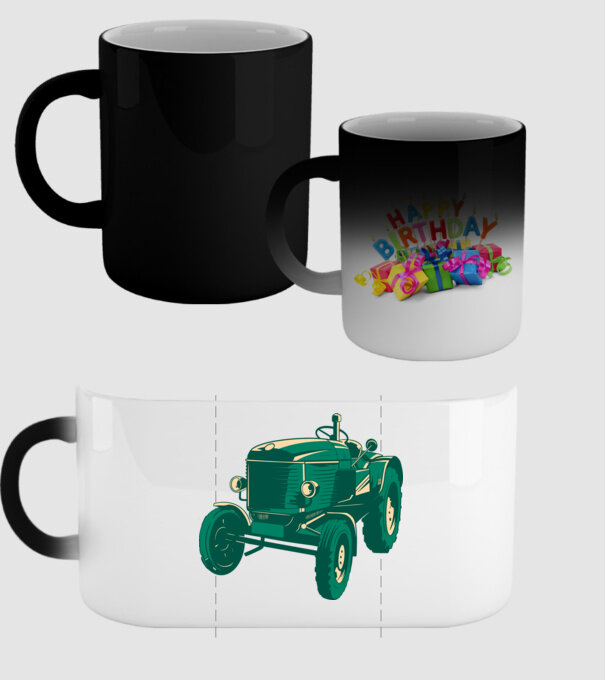 Tractor vechi model negru pe tricou