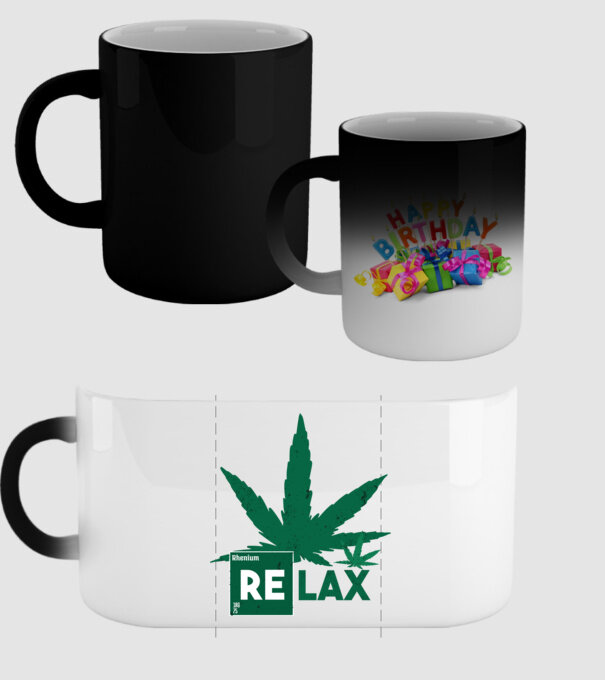 Relax Cannabis model negru pe tricou
