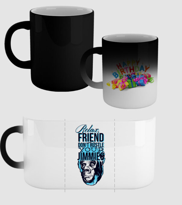 Relax Friend model negru pe tricou
