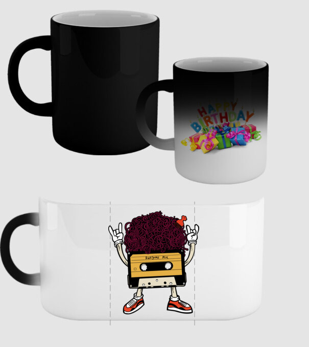 Casetă retro cu păr afro model negru pe tricou