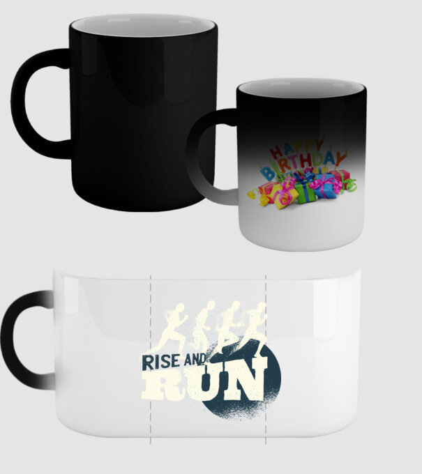 Rise and Run - Tricou pentru alergători model negru pe tricou